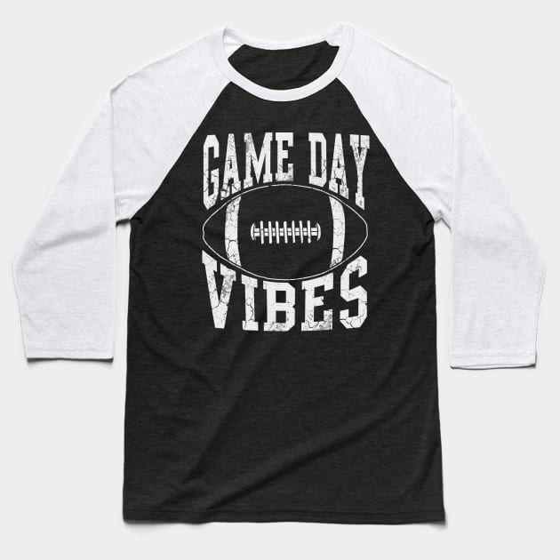 Game Day Vibes Football Retro Fade Baseball T-Shirt by E